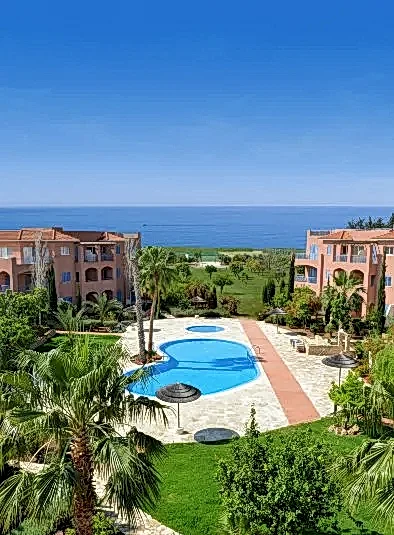 Leptos Estates showcases stunning coastal properties along Cyprus's azure sea.