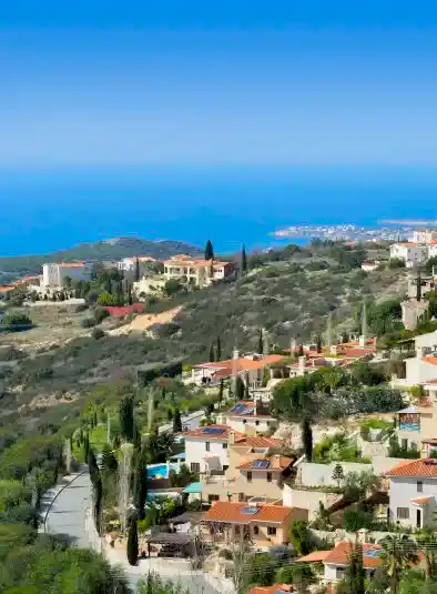 An aerial photo showcasing plots of land.