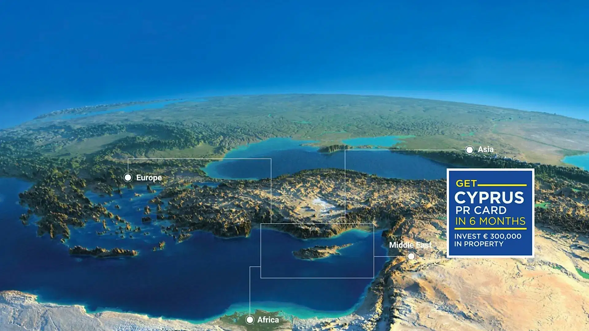 Interactive global map featuring Europe, highlighting its significance for Cyprus Permanent Residency seekers.